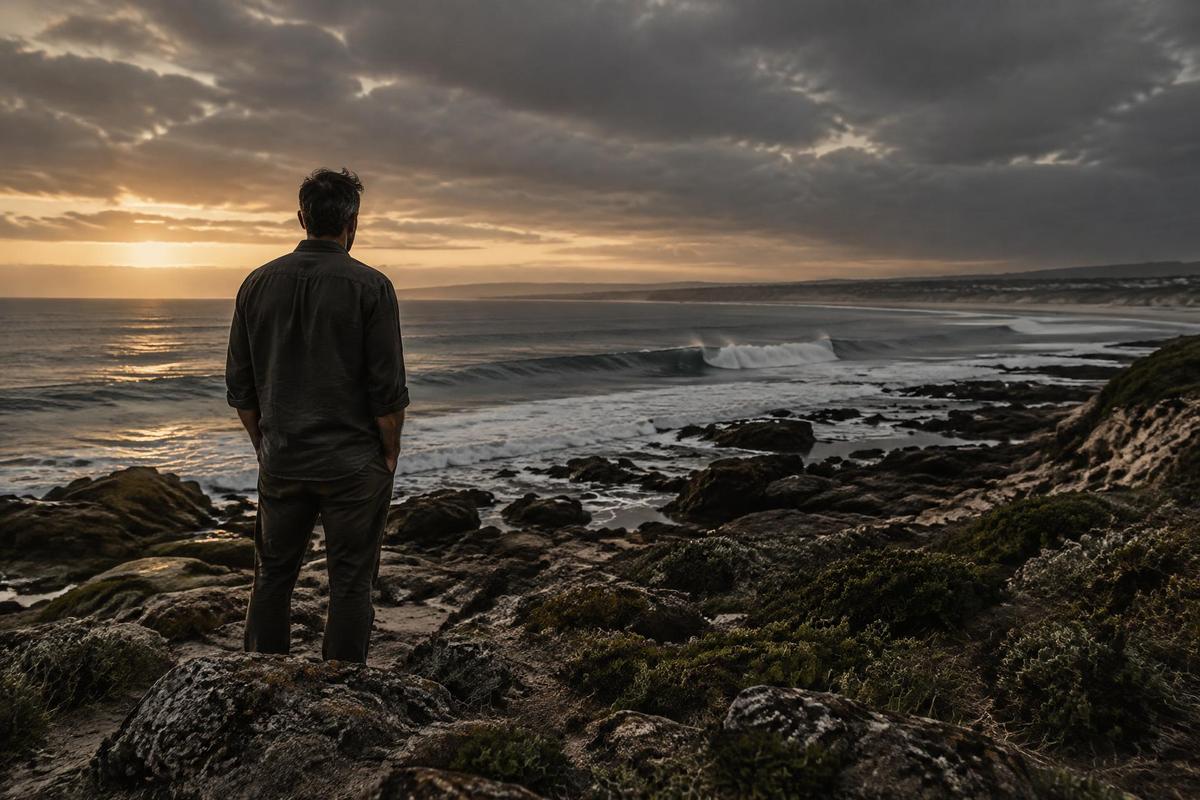 Jeffreys Bay coastline beneath a wide sky
